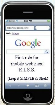 The first tip to good mobile sites is 'Keep it simple and sleek.